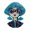 Wrapables Acrylic Fashion Brooch Pin for Sweaters, Coats, Scarves, and Bags, Quirky Blue